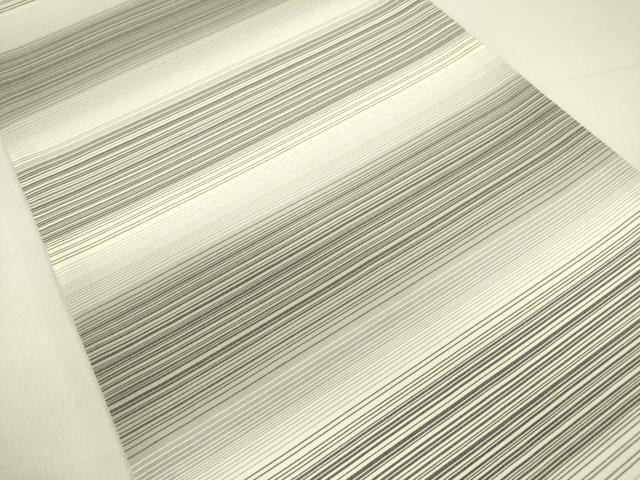 平和屋着物●両面　全通柄袋帯　横段文　正絹　逸品　DABE1195op