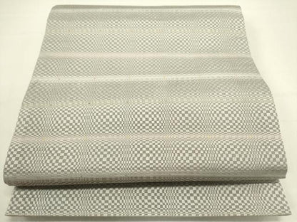 平和屋着物●両面　全通柄袋帯　横段文　正絹　逸品　DABE1195op