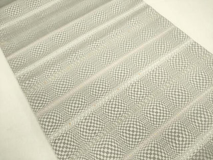 平和屋着物●両面　全通柄袋帯　横段文　正絹　逸品　DABE1195op