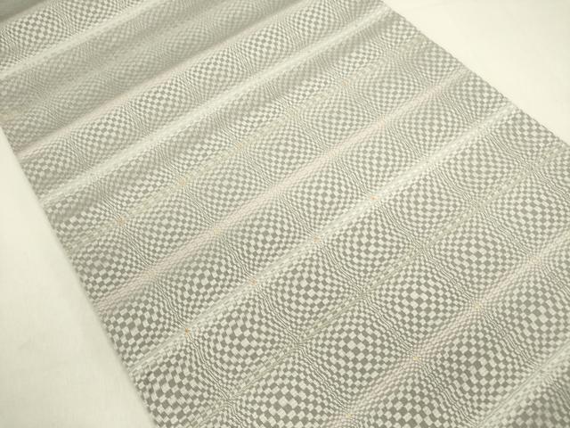 平和屋着物●両面　全通柄袋帯　横段文　正絹　逸品　DABE1195op