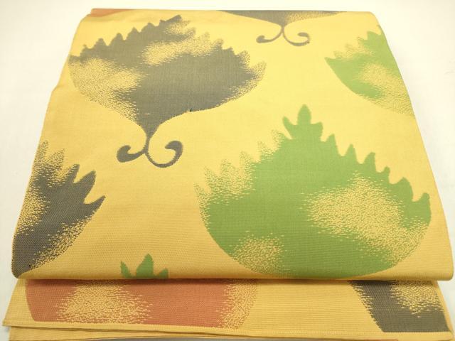 平和屋着物●桝屋高尾　六通柄　本袋帯　舞葉文　正絹　逸品　DABE1197op