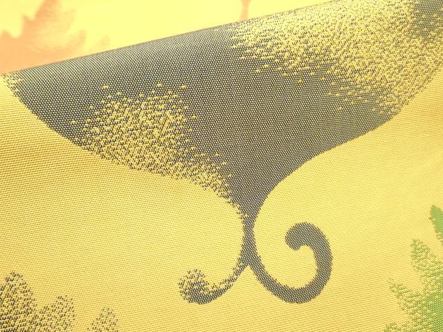 平和屋着物●桝屋高尾　六通柄　本袋帯　舞葉文　正絹　逸品　DABE1197op