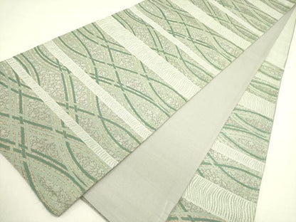 平和屋着物●六通柄袋帯　抽象文様　金糸　正絹　逸品　DABE1199op