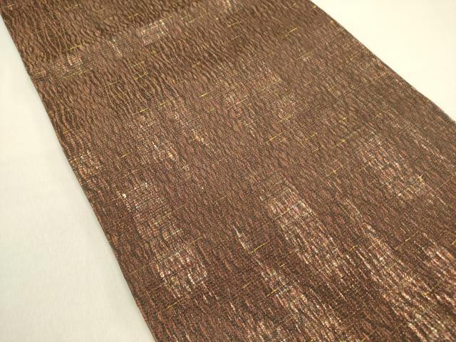 平和屋着物●森英恵・HANAE MORI　両面　全通柄袋帯　櫛織　霞文　金糸　正絹　逸品　未使用　DABE1206op