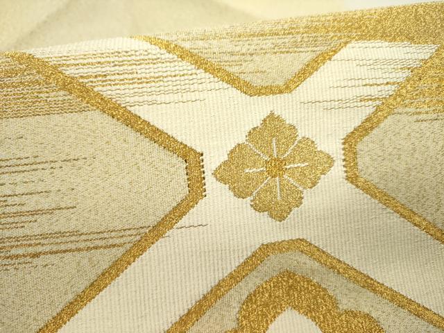 平和屋着物●太鼓柄袋帯　綴れ　花菱文　金糸　正絹　逸品　DABE1211op