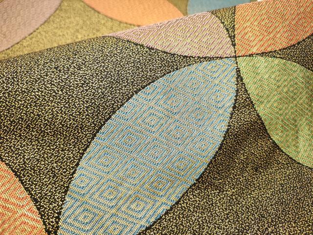平和屋着物●織物一筋名門　織悦　全通柄　本袋帯　七宝文　金糸　正絹　逸品　DABE1213op