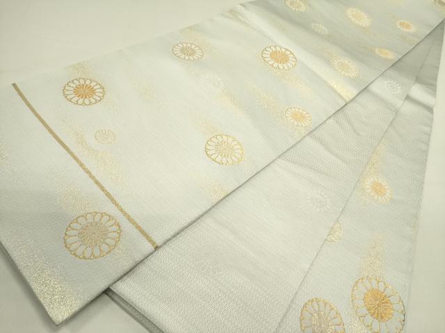 平和屋着物●六通柄袋帯　作家物　十六菊　六礼　金糸　正絹　逸品　DABE1215op