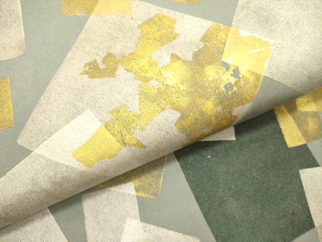 平和屋着物●両面　全通柄袋帯　箔散らし　金銀彩　正絹　逸品　DABE1218op