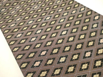 平和屋着物●六通柄袋帯　菱尽くし　正絹　逸品　DABE1221op