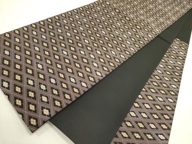 平和屋着物●六通柄袋帯　菱尽くし　正絹　逸品　DABE1221op 平和屋着物○六通柄袋帯 菱尽くし 正絹 逸品 DABE1221op