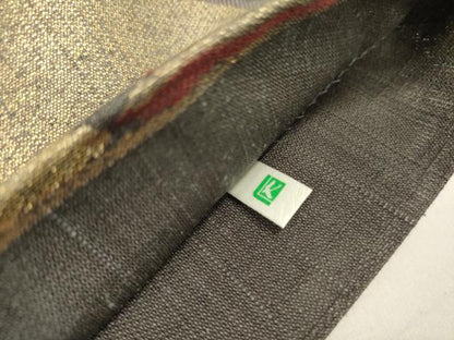 平和屋着物●六通柄袋帯　紬地　鱗文　金糸　正絹　逸品　DABE1223op