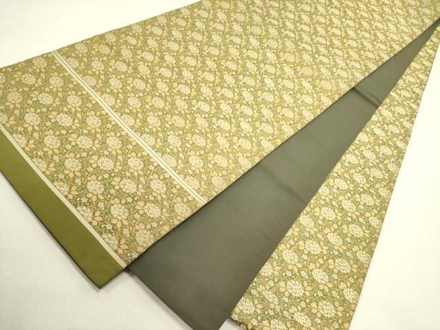 平和屋着物●アンティーク　大正ロマン　両面　全通柄京袋帯　草花　正絹　逸品　DABE1225op