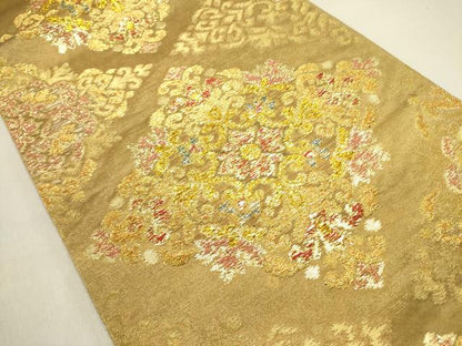 平和屋着物●西陣図案家 徳田義三　しょうざん謹製　六通柄袋帯　燦煌華　金糸　証紙付き　正絹　逸品　未使用　DABE1229op
