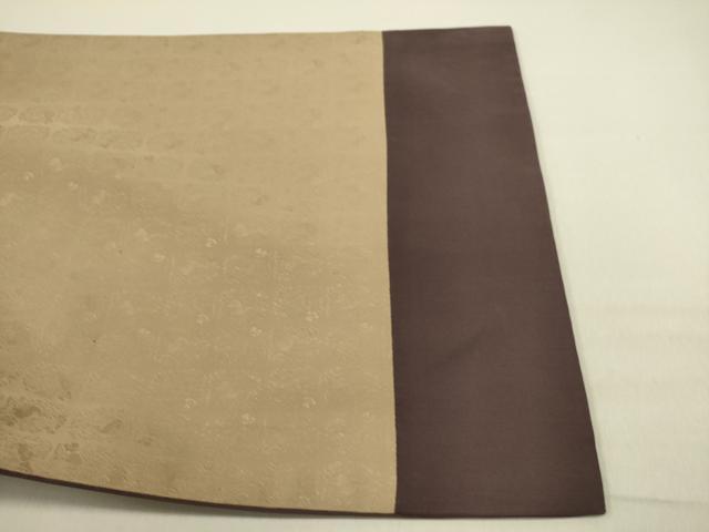 平和屋着物●塩瀬　太鼓柄袋帯　刺繍　唐草　金彩　正絹　逸品　未使用　DABE1231op