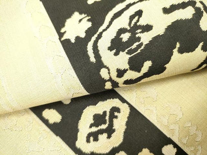 平和屋着物●六通柄袋帯　阿弥織　抽象間道　正絹　逸品　DABE1233op
