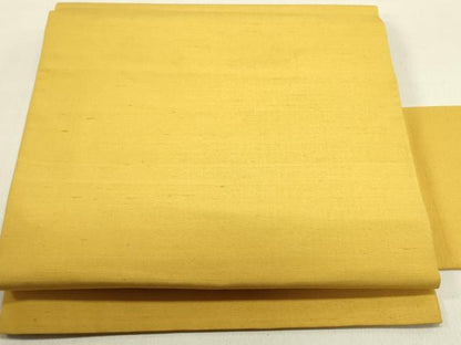 平和屋着物●九寸名古屋帯　紬地　黄金色　正絹　逸品　DABE1242op