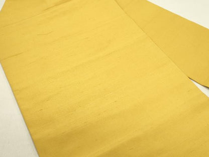 平和屋着物●九寸名古屋帯　紬地　黄金色　正絹　逸品　DABE1242op