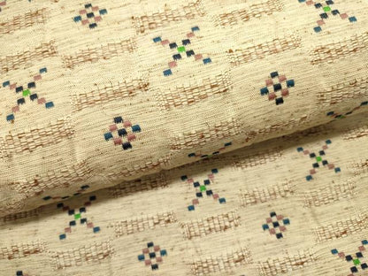 平和屋着物●八寸名古屋帯　花織　めがね織　抽象文様　正絹　逸品　未使用　DABE1243op
