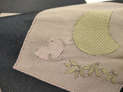 平和屋着物●両面　半幅帯　月兎　舞桜　DABE1254op
