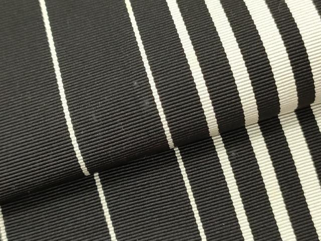 平和屋着物●本場筑前博多織　半幅帯　変わり間道　黒地　正絹　逸品　DABE1257op