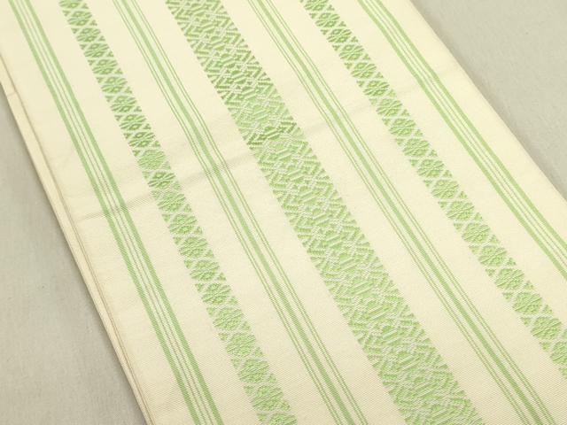 平和屋着物▼本場筑前博多織　半幅帯　献上　証紙付き　正絹　逸品　DABE1260op