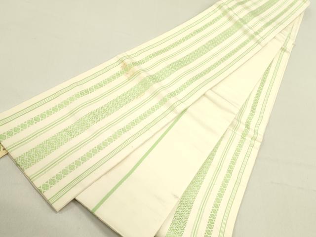 平和屋着物▼本場筑前博多織　半幅帯　献上　証紙付き　正絹　逸品　DABE1260op