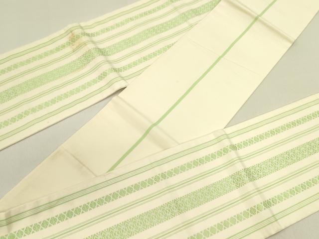 平和屋着物▼本場筑前博多織　半幅帯　献上　証紙付き　正絹　逸品　DABE1260op