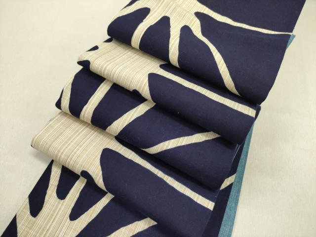 平和屋着物●半幅帯　三勝染　抽象文様　綿　逸品　DABE1264op