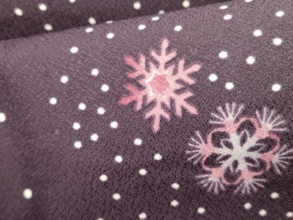 平和屋着物●両面　半幅帯　雪の結晶　未使用　DABE1269op