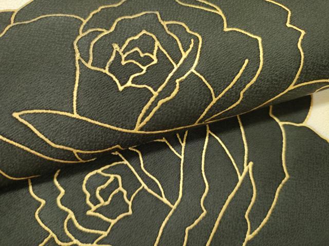 平和屋着物●九寸名古屋帯　薔薇　バラ　金彩　正絹　逸品　DABE1279op 平和屋着物○九寸名古屋帯 薔薇 バラ 金彩 正絹 逸品 DABE1279opの通販