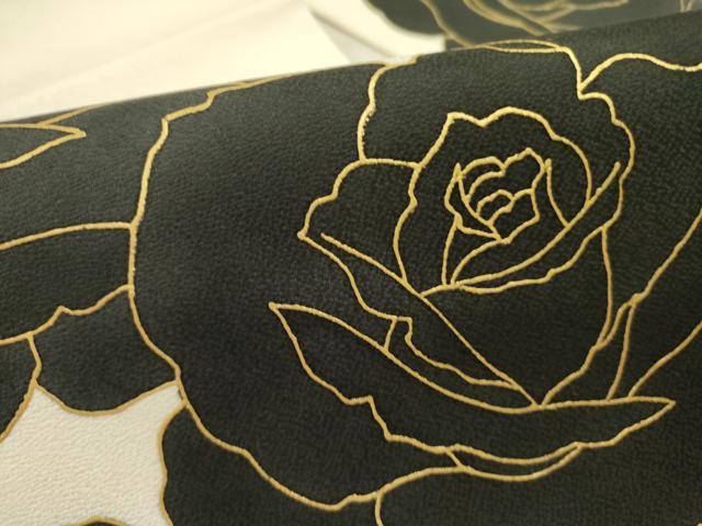 平和屋着物○九寸名古屋帯 薔薇 バラ 金彩 正絹 逸品 DABE1279op