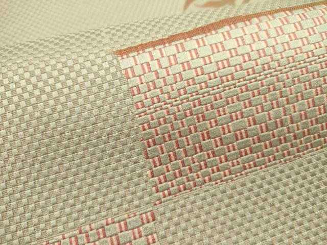 平和屋着物●本場筑前博多織　八寸名古屋帯　横段草花文　正絹　逸品　DABE1280op