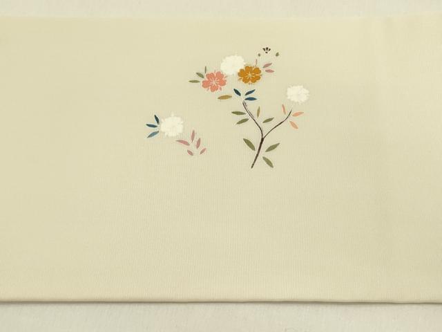 平和屋着物●塩瀬　九寸名古屋帯　人物花文　正絹　逸品　DABE1282op