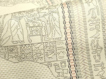 平和屋着物●本場筑前博多織　八寸名古屋帯　エジプト壁画文様　正絹　逸品　未使用　DABE1283op