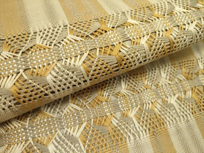 平和屋着物▽八寸名古屋帯　スリーシーズン　春夏秋　もじり織　抽象文様　正絹　逸品　DABE1290op