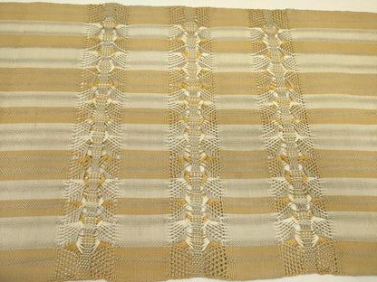 平和屋着物▽八寸名古屋帯　スリーシーズン　春夏秋　もじり織　抽象文様　正絹　逸品　DABE1290op
