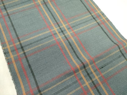 平和屋着物●八寸名古屋帯　格子　正絹　逸品　未使用　DABE1295op