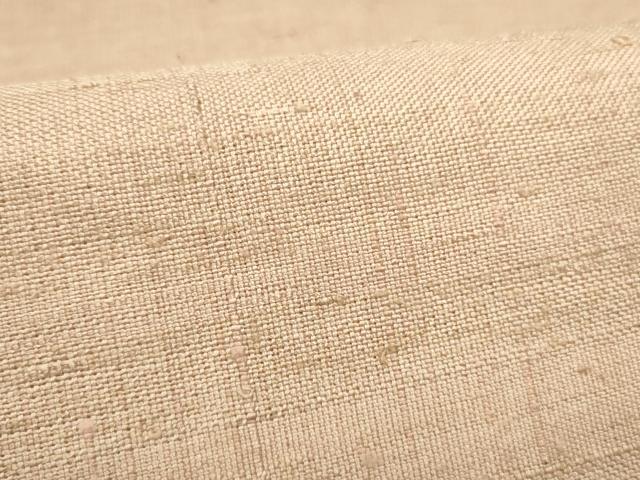平和屋着物●両面　全通柄京袋帯　生紬　灰桜色×栗色　正絹　逸品　DABE1297op