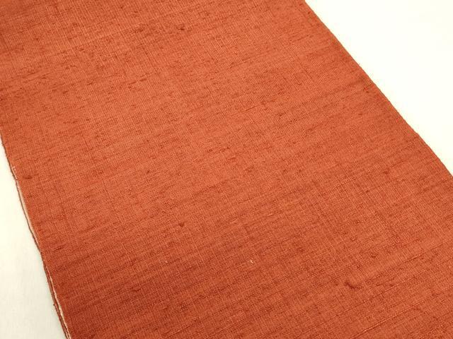 平和屋着物●両面　全通柄京袋帯　生紬　灰桜色×栗色　正絹　逸品　DABE1297op