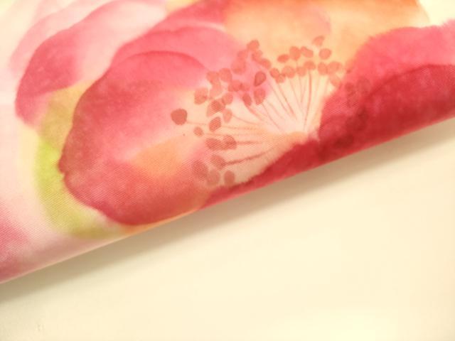 平和屋着物●塩瀬　九寸名古屋帯　舞花　ろうけつ染め　正絹　逸品　未使用　DABE1300op