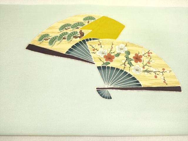 平和屋着物●塩瀬　九寸名古屋帯　童子　正絹　逸品　DABE1306op