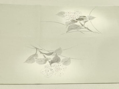 平和屋着物●塩瀬　九寸名古屋帯　作家物　手描き　紫陽花　正絹　逸品　DABE1307op
