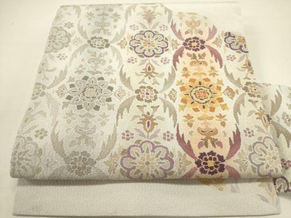 平和屋着物●九寸名古屋帯　草花文　逸品　DABE1311op
