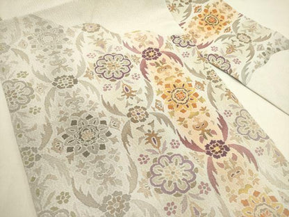 平和屋着物●九寸名古屋帯　草花文　逸品　DABE1311op