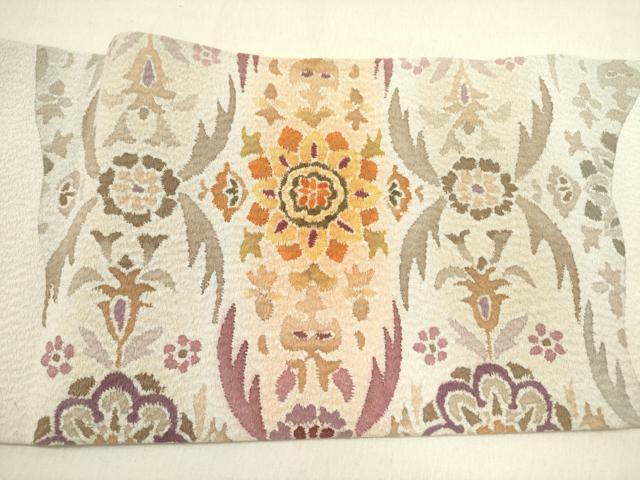 平和屋着物●九寸名古屋帯　草花文　逸品　DABE1311op