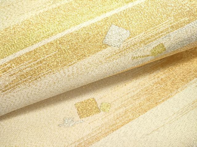 平和屋着物●爪掻き本綴れ　八寸名古屋帯　箔散らし　霞文　金銀糸　正絹　逸品　DABE1312op