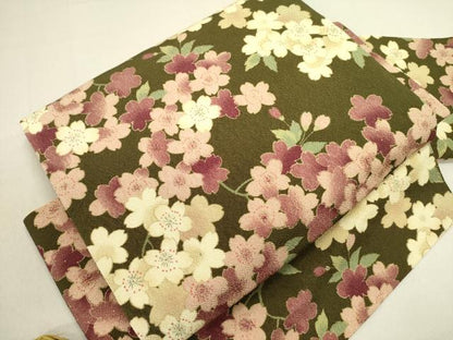 平和屋着物●つけ帯　枝桜　金彩　鬼しぼ縮緬　DABE1314op