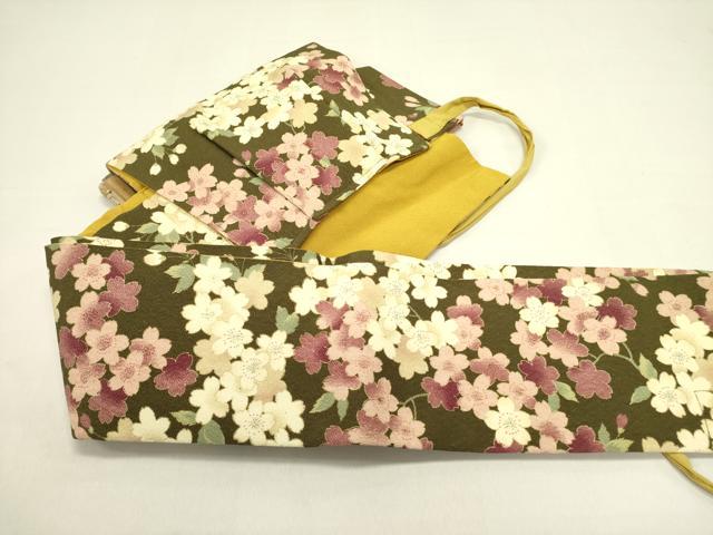 平和屋着物●つけ帯　枝桜　金彩　鬼しぼ縮緬　DABE1314op