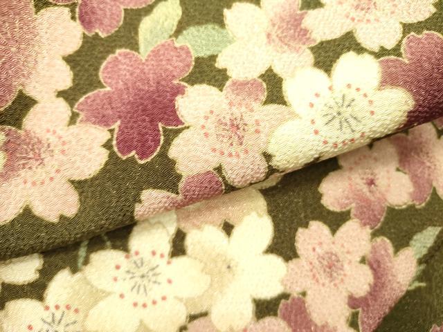 平和屋着物●つけ帯　枝桜　金彩　鬼しぼ縮緬　DABE1314op