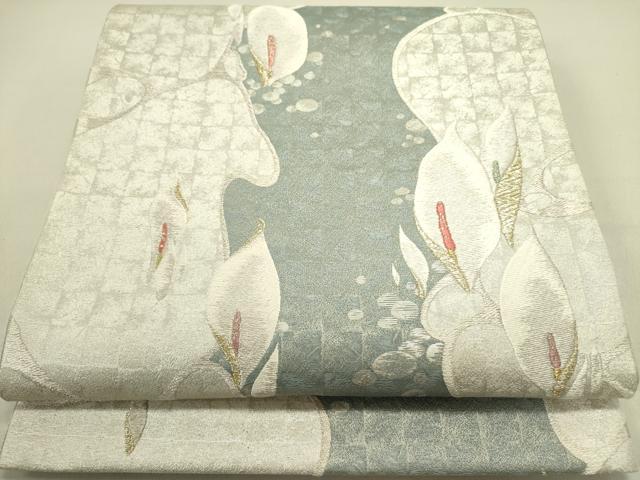 平和屋着物●六通柄袋帯　唐織　カラー　金銀糸　正絹　逸品　DABE1332op